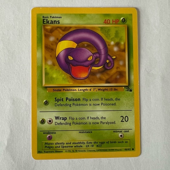 Pokemon Other - Vintage Pokemon Ekans Playing Card